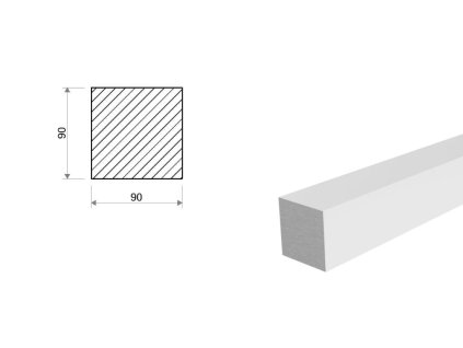 Kwadrat aluminiowy 90x90 mm (EN 6082)