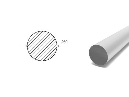 Pręt aluminiowy fi 260 mm (EN 2007)