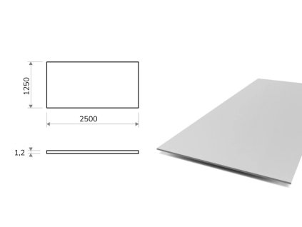 Blacha aluminiowa 1,2x1250x2500 mm (EN 1050)