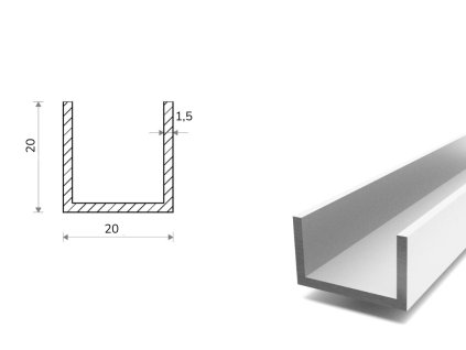 Ceownik aluminiowy 20x20x20x1,5