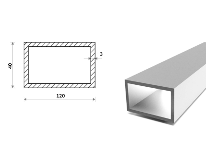 Profil aluminiowy 120x40x3 (EN 6060)