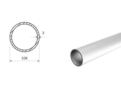 Rura aluminiowa 106x3 (EN 6060)