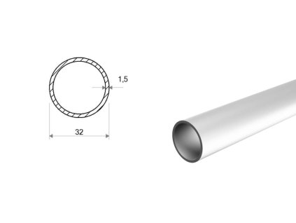 Rura aluminiowa 32x1,5 (EN 6060)