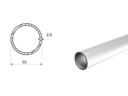 Rura aluminiowa 55x2,5 (EN 6060)