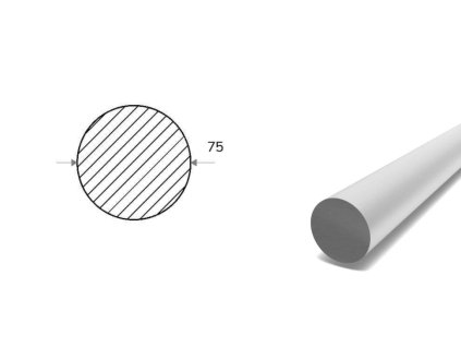 Pręt aluminiowy fi 75 mm (EN 6082)