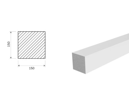 Kwadrat aluminiowy 150x150 mm (EN 6082)