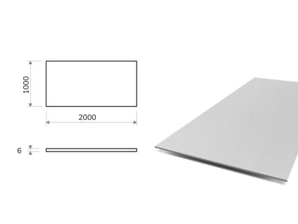 Blacha aluminiowa 6x1000x2000 mm (EN 1050)