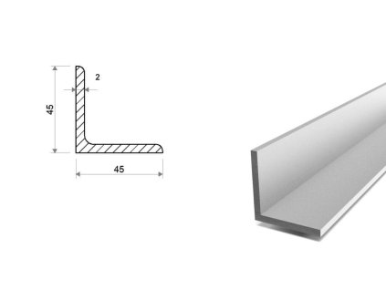 Kątownik aluminiowy 45x45x2 (EN 6060)