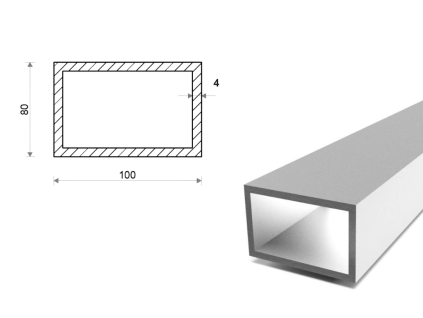 Profil aluminiowy 100x80x4 (EN 6060)