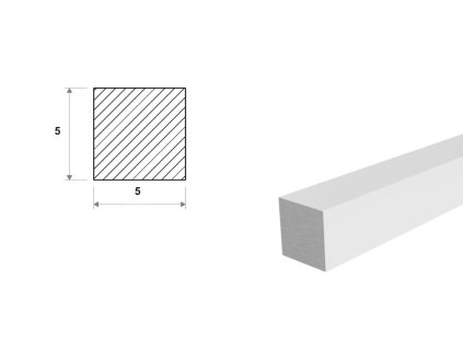 Kwadrat aluminiowy 5x5 mm (EN 6060)