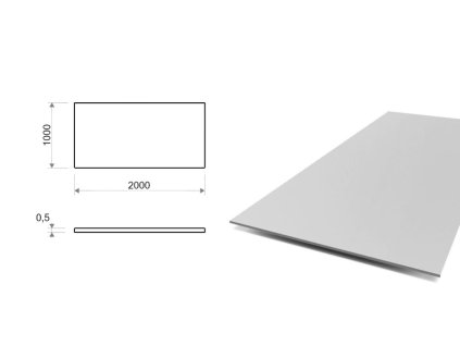 Blacha aluminiowa 0,5x1000x2000 mm (EN 1050)