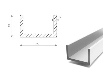 Ceownik aluminiowy 25x40x25x3