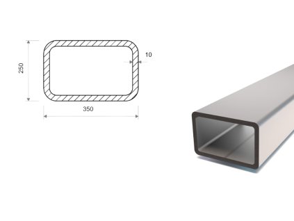Profil stalowy 350x250x10 (S355)