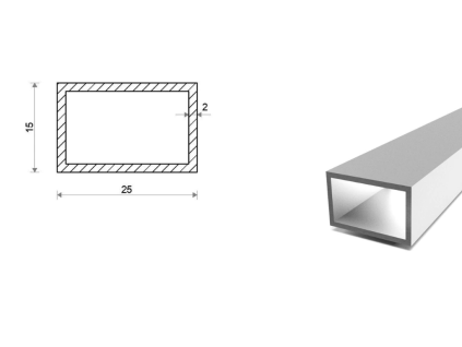 Profil aluminiowy 25x15x2 (EN 6060)