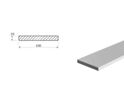 Płaskownik aluminiowy 100x10 (EN 6060)