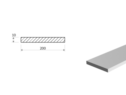 Płaskownik aluminiowy 200x10 (EN 6060)