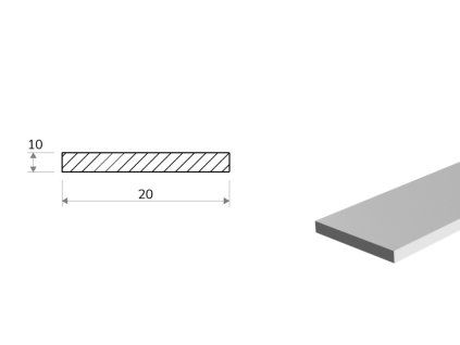 Płaskownik aluminiowy 20x10 (EN 6060)