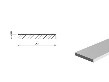 Płaskownik aluminiowy 20x5 (EN 6060)