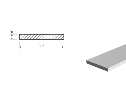 Płaskownik aluminiowy 30x10 (EN 6060)
