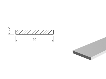 Płaskownik aluminiowy 30x5 (EN 6060)