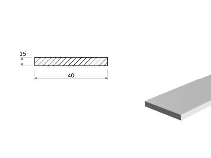 Płaskownik aluminiowy 40x15 (EN 6060)