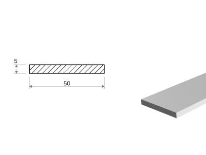 Płaskownik aluminiowy 50x5 (EN 6060)