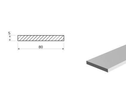 Płaskownik aluminiowy 80x5 (EN 6060)