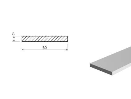 Płaskownik aluminiowy 80x8 (EN 6060)