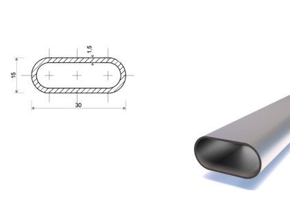 Rura stalowa owalna 30x15x1,5