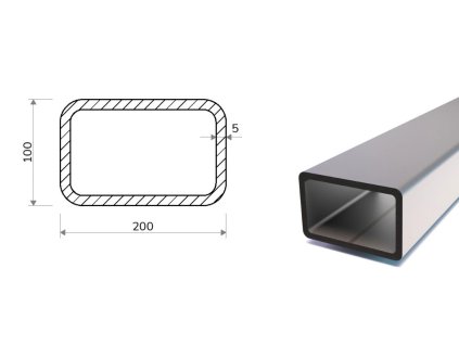 Profil stalowy 200x100x5