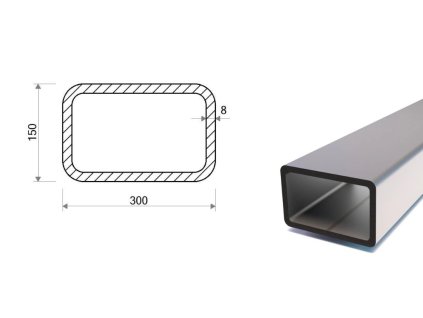 Profil stalowy 300x150x8 (S355)