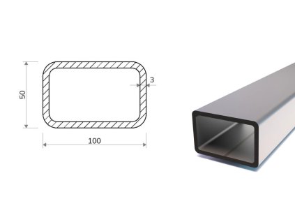Profil stalowy 100x50x3 (S355)