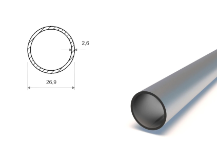 Rura stalowa spawana z atestem 3/4 - 26,9x2,6 mm