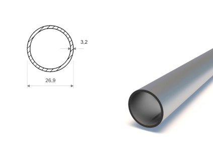 Rura stalowa spawana z atestem 3/4 - 26,9x3,2 mm