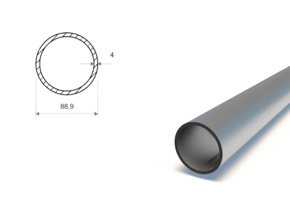 Rura stalowa spawana z atestem 3 - 88,9x4 mm