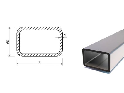Profil stalowy 80x60x5 (S355)