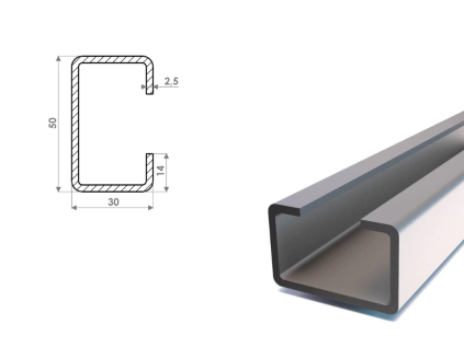 Ceownik stalowy półzamknięty 50x30x14x2,5