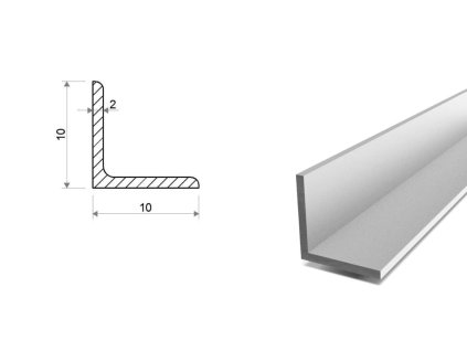 Kątownik aluminiowy 10x10x2 (EN 6060)
