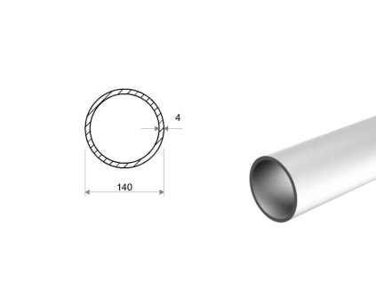 Rura aluminiowa 140x4 (EN 6060)