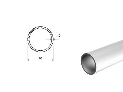 Rura aluminiowa 40x10 (EN 6060)