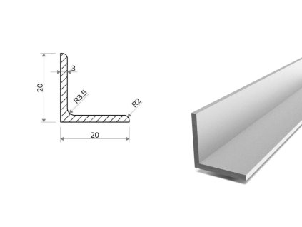Kątownik aluminiowy 20x20x3 (EN 6060)