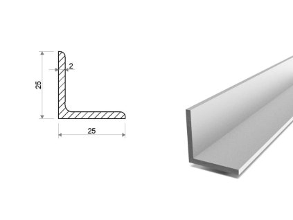 Kątownik aluminiowy 25x25x2 (EN 6060)