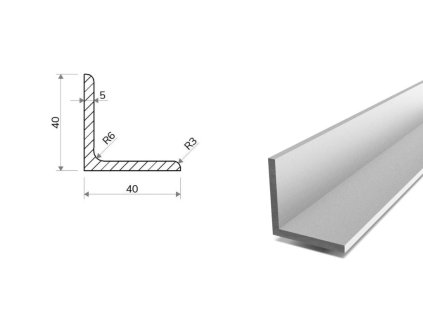 Kątownik aluminiowy 40x40x5 (EN 6060)
