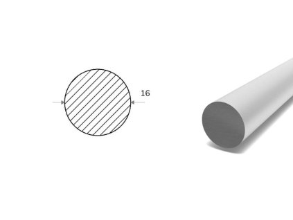 Pręt aluminiowy fi 16 mm (EN 6082)