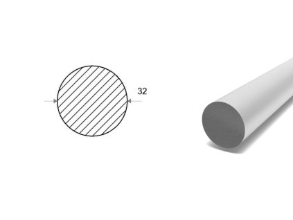 Pręt aluminiowy fi 32 mm (EN 6082)