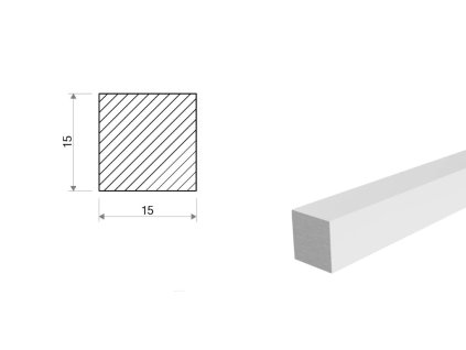 Kwadrat aluminiowy 15x15 mm (EN 6082)
