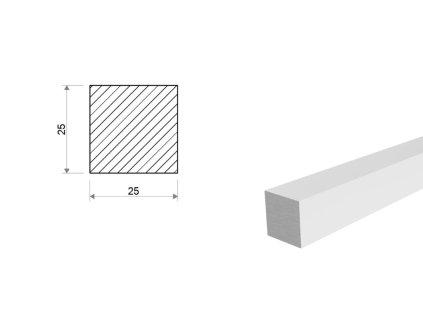 Kwadrat aluminiowy 25x25 mm (EN 6082)