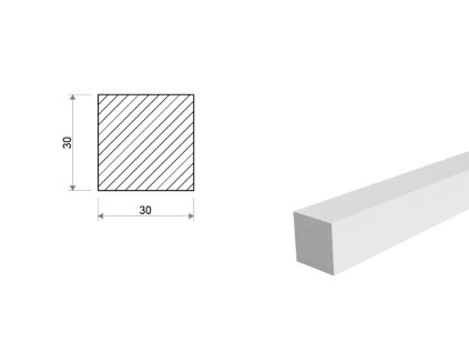 Kwadrat aluminiowy 30x30 mm (EN 6082)