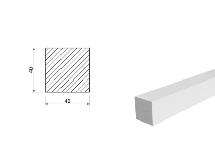 Kwadrat aluminiowy 40x40 mm (EN 6082)