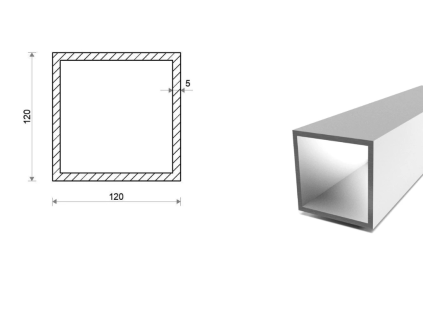Profil aluminiowy 120x120x5 (EN 6060)